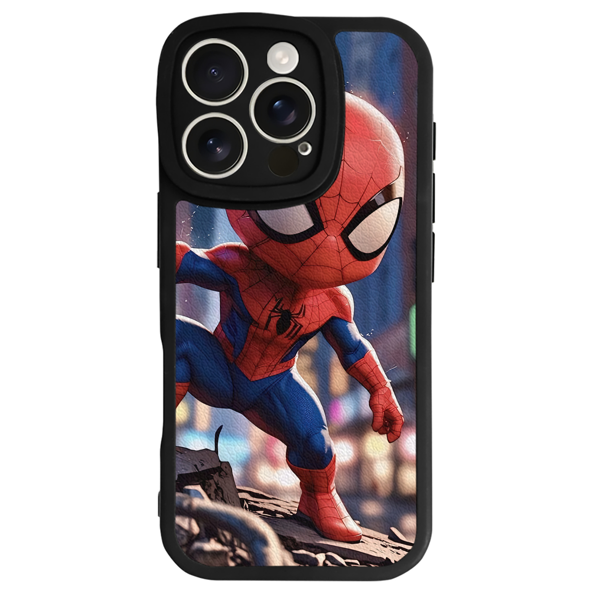 Spider Man スパイダーマン 【iPhone 16シリーズ対応】シリコンスマホケース（レザー調） 材質：シリコン